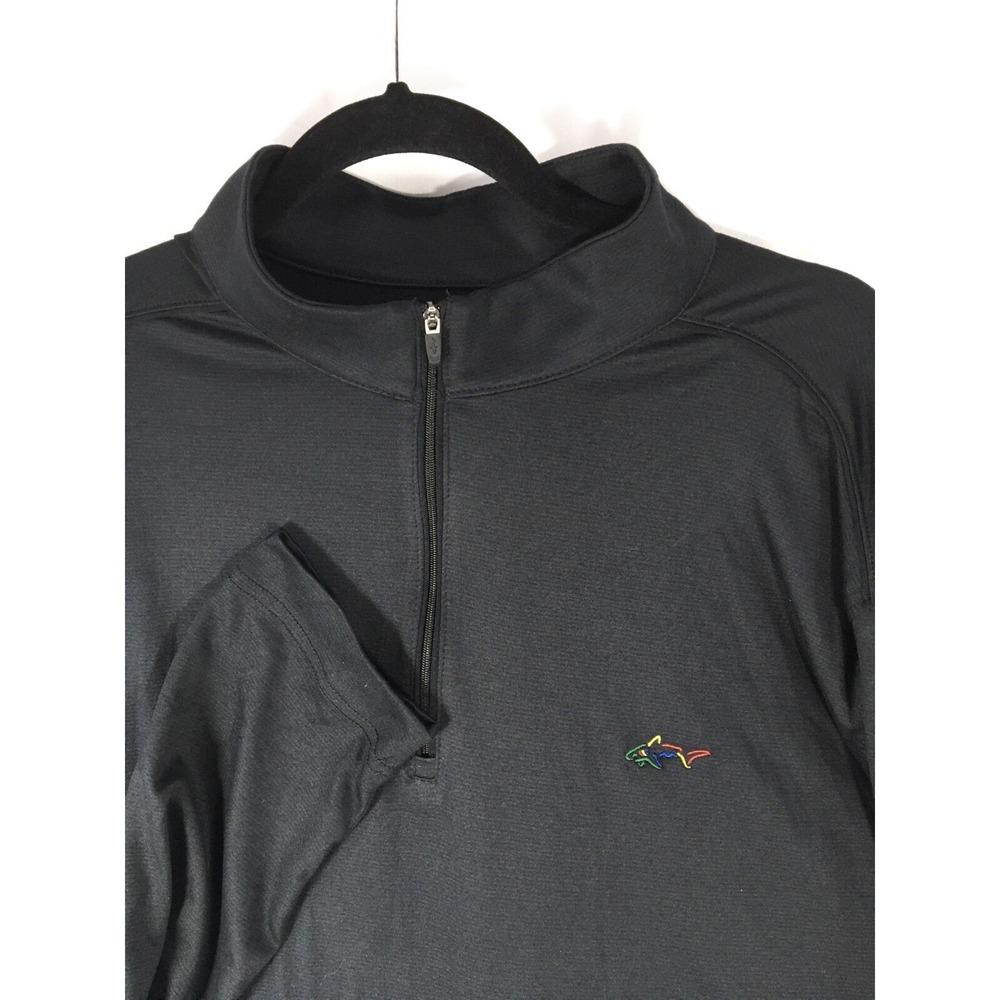 Greg Norman Mens Black Mock Neck Long Sleeve 1/4 Zip Golf‎ Pullover Size XL